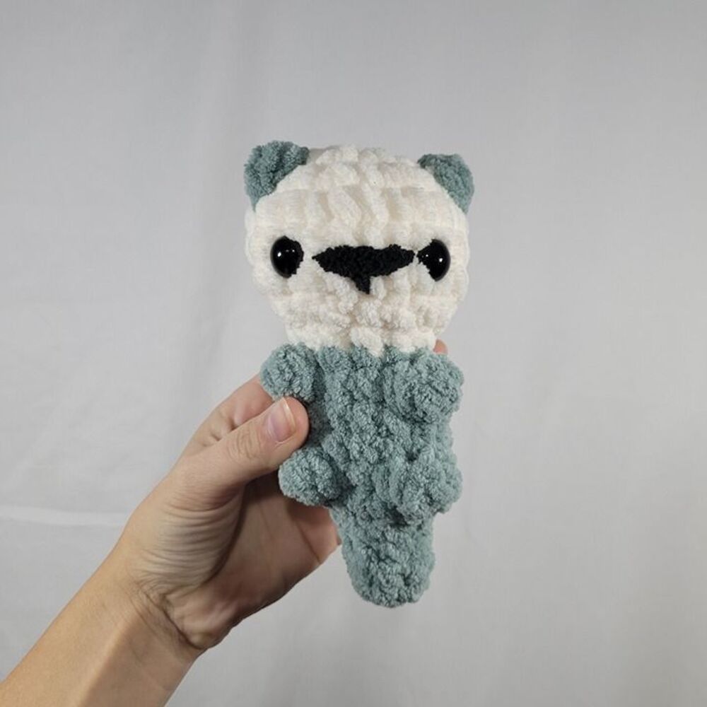 Crochet Otter Plushie | Teal Color | Handmade Gifts - Picture 2 of 5